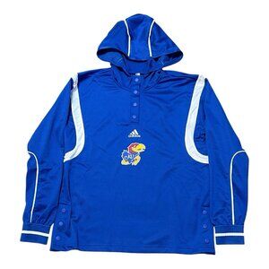 adidas Kansas Jayhawks Women's Pullover Mesh Hoodie Royal Blue White Size Small